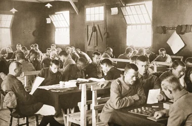 The Y.M.C.A. Games Room, Dorchester, illustration from German Prisoners in Great Britain